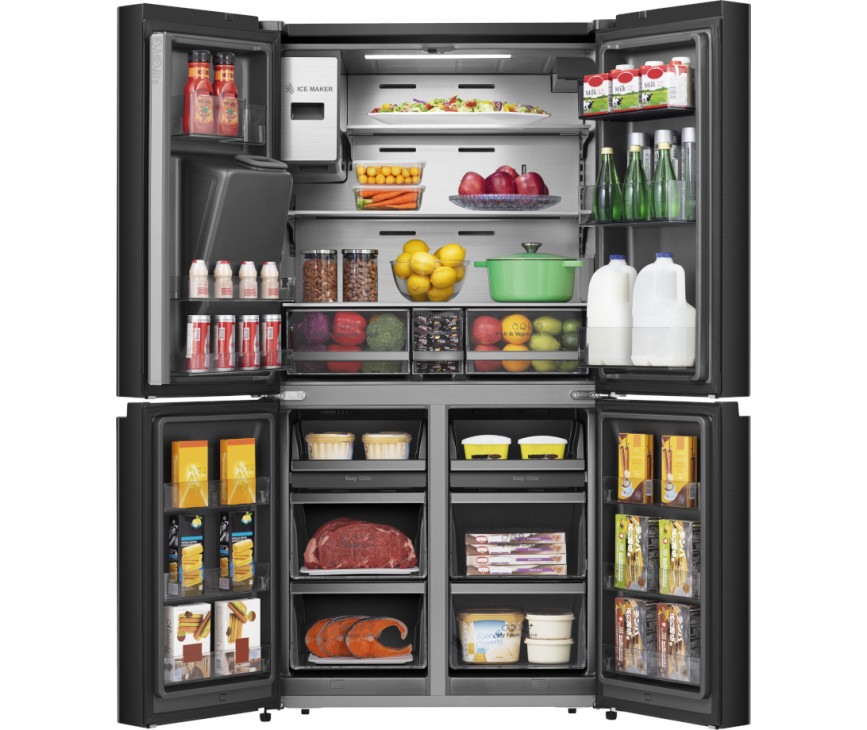 Hisense RQ760N4IFE blacksteel side-by-side koelkast