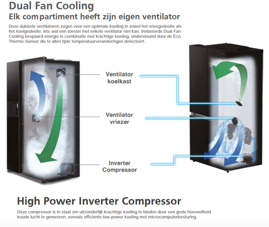 Hitachi R-SX700GPRU0 side-by-side koelkast - zwart glas