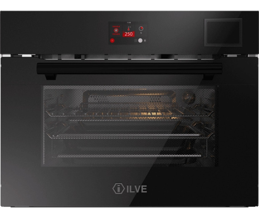 Ilve 645STCHSW/BK inbouw combi-stoomoven met magnetron - zwart