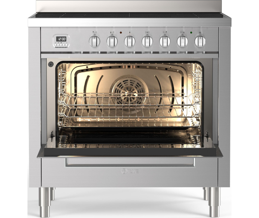 Ilve LBI095WSCM3/SS inductie fornuis rvs - 90 cm. breed