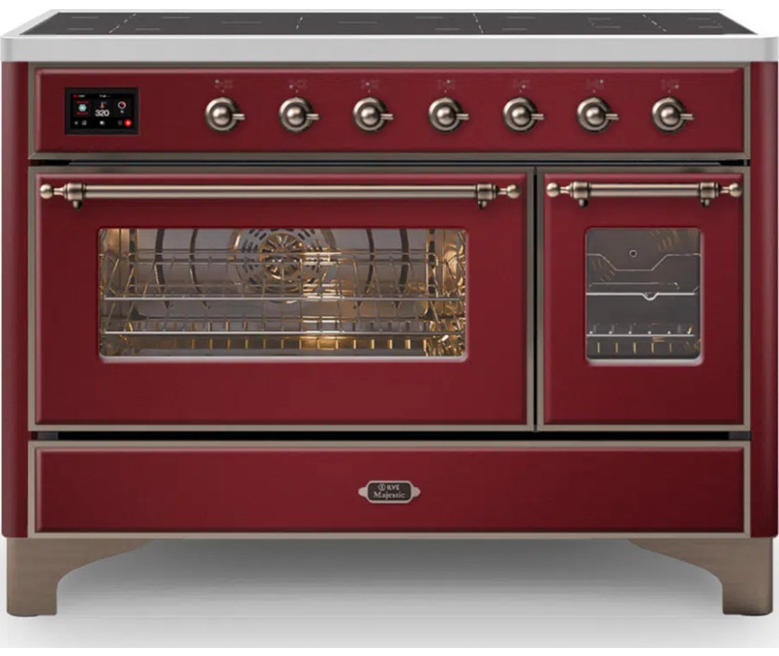 Ilve MI127NE3/BU inductie fornuis - rood - 120 cm. breed