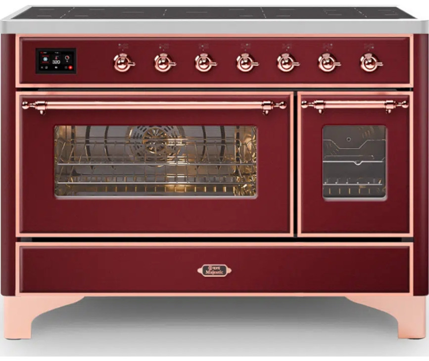 Ilve MI127NE3/BU inductie fornuis - rood - 120 cm. breed