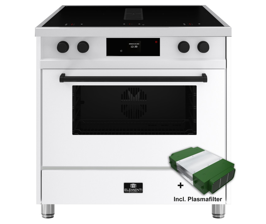Elementi di Cucina IM9034-WT-IX-B inductie fornuis met afzuiging - wit