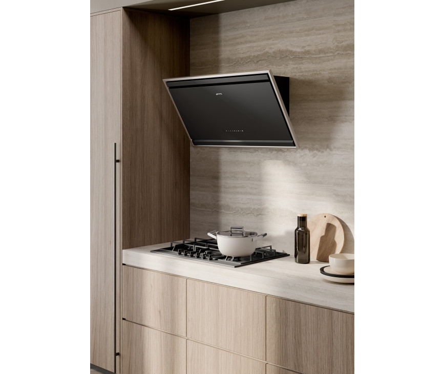 Smeg KV394MB schuine anti-hoofdstoot afzuigkap - zwart
