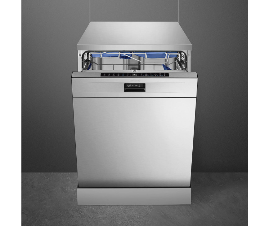 Smeg LVSP345BQX vrijstaande vaatwasser met besteklade