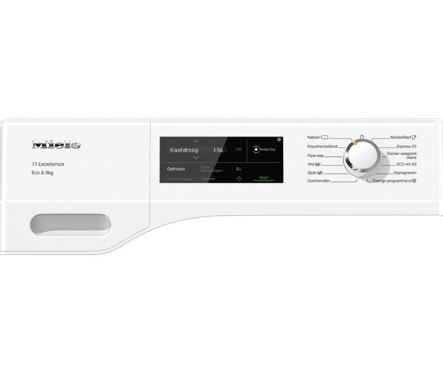 Miele TEJ675WP droger met warmtepomptechnologie met 1–9 kg belading en WiFiConn@ct voor de slimme wasbehandeling