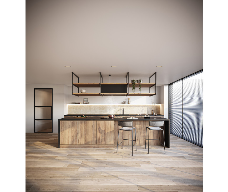 Novy 15007 eiland  afzuigkap - Pureline Frame 90 cm Zwart