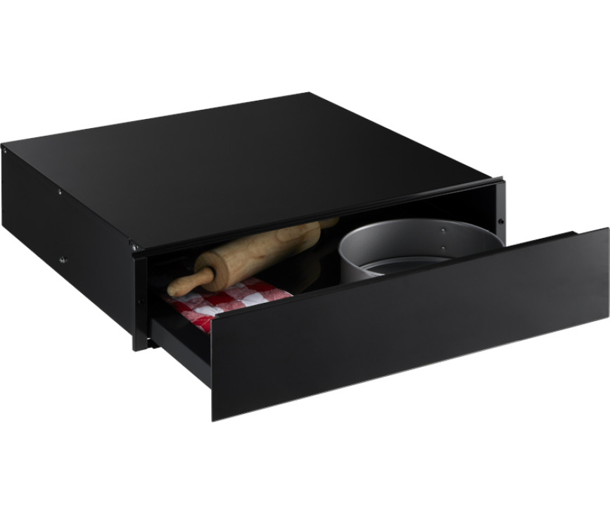 Pelgrim AL514ZWA inbouw zwart glas warmhoudlade
