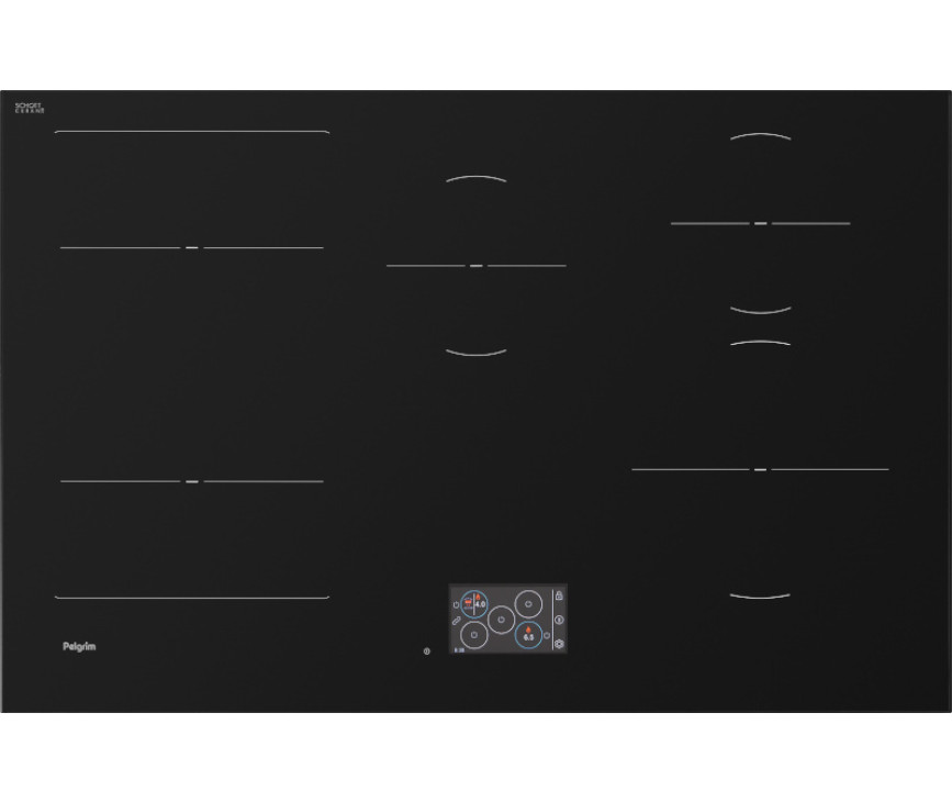Pelgrim IK9084R inductie kookplaat met TFT scherm - 80 cm breed