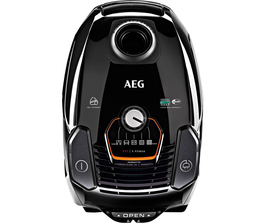 AEG VX7-2-EB-L zwarte stofzuiger met parketborstel en turbozuigmond 