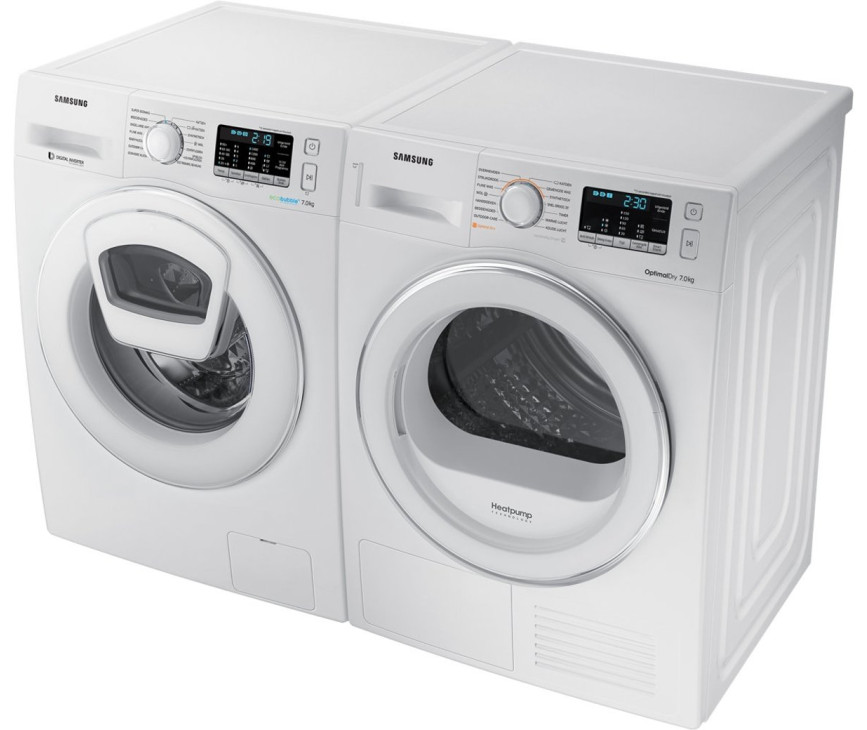Fraai is de combinatie van de Samsung DV70M5020IW met de bijpassende wasmachine