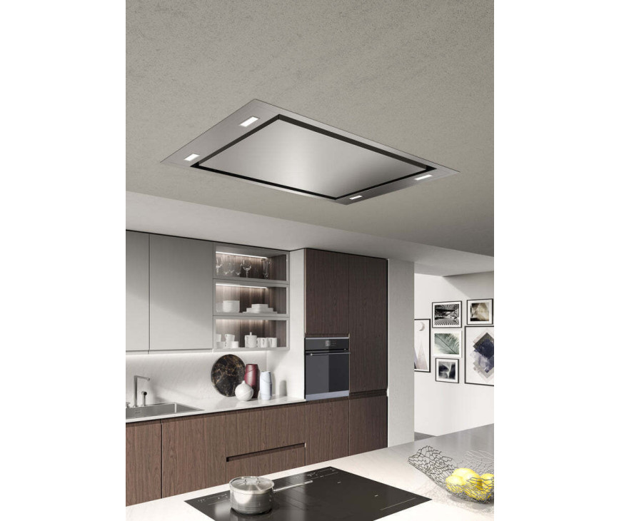 Senza Nome Vento 120 S inbouw plafond afzuigkap - rvs