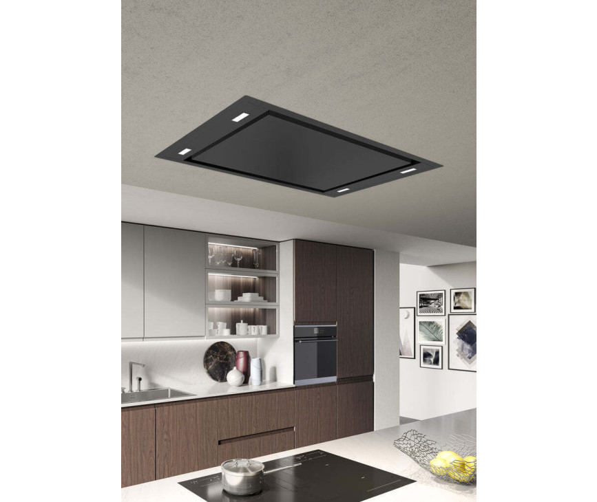 Senza Nome Vento 90 B inbouw plafond afzuigkap - zwart - 90 cm.