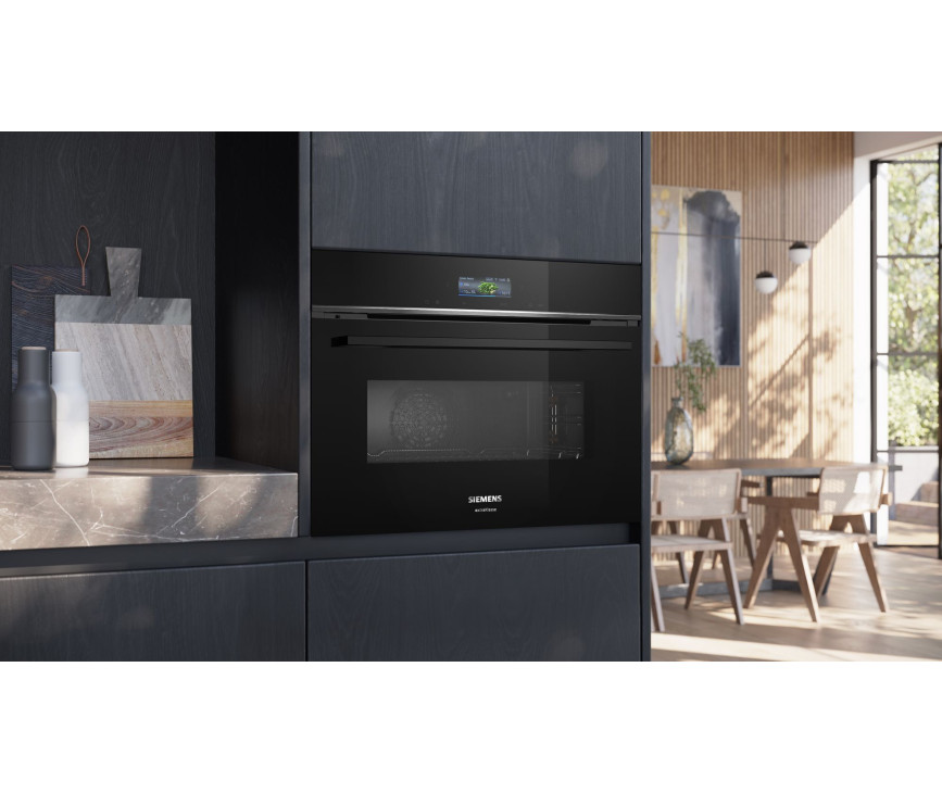 Siemens CM724G1B3 inbouw oven met magnetron - zwart glas