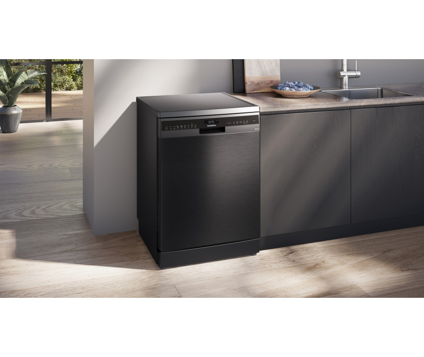Siemens SN25EC13CE vrijstaande vaatwasser - blacksteel