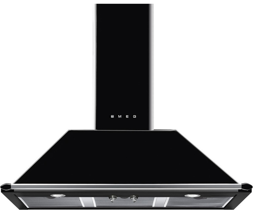 Smeg KT100BLE wand afzuigkap zwart - 100 cm breed - Victoria serie