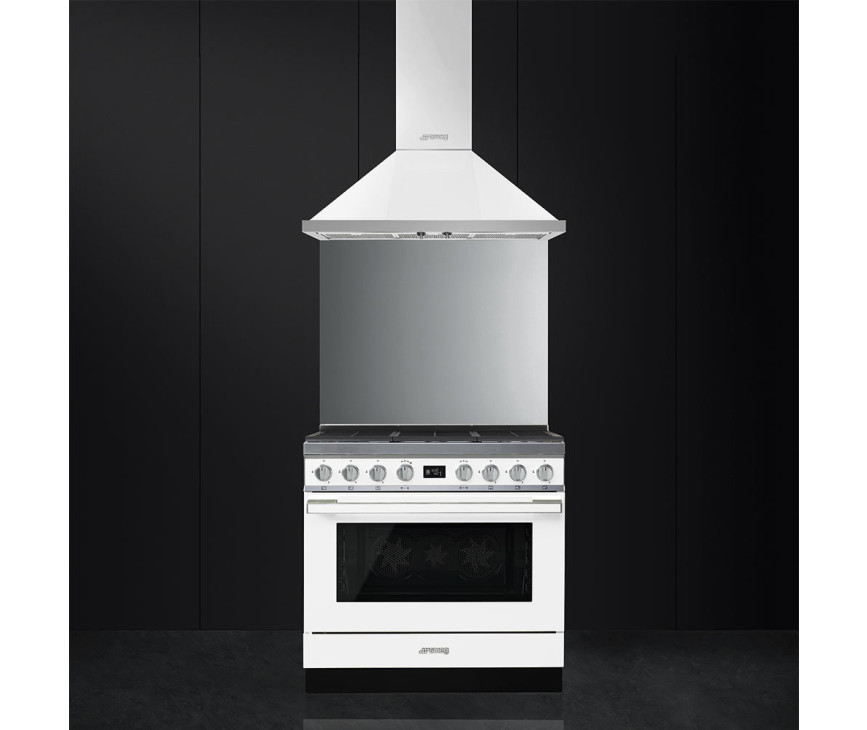 De Smeg KPF9WH is goed te combineren met het Smeg CPF9GMWH fornuis