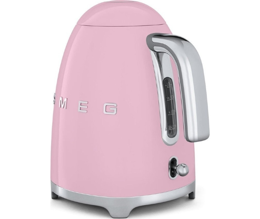 De Smeg KLF03PKEU waterkoker roze heeft een inhoud van 1,7 liter