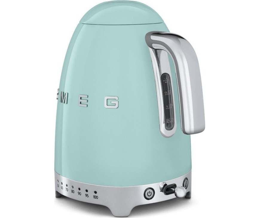 De Smeg KLF04PGEU waterkoker groen heeft een inhoud van 1,7 liter