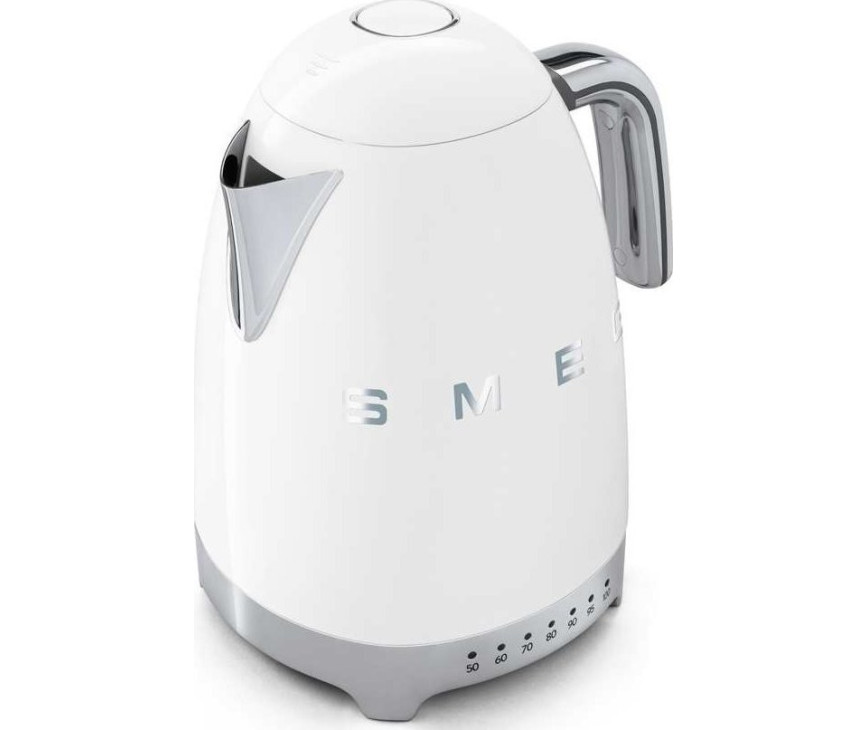 De Smeg KLF04WHEU waterkoker wit heeft een rvs schenktuit