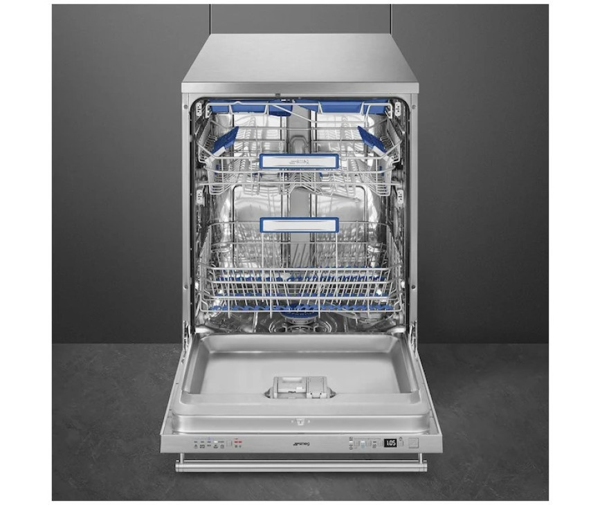 Smeg LVSP345BQX vrijstaande vaatwasser met besteklade