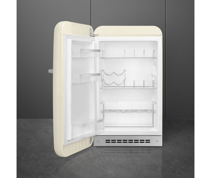 Smeg FAB10HLCR5 koelkast creme - linksdraaiend - binnenkant