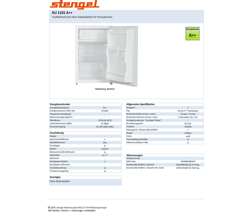 Stengel EASYLINE ME 120 minikeuken