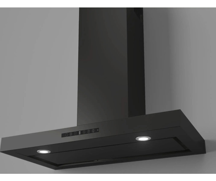 Stoves Level RC 900 ZWART wand afzuigkap - 90 cm. breed - zwart