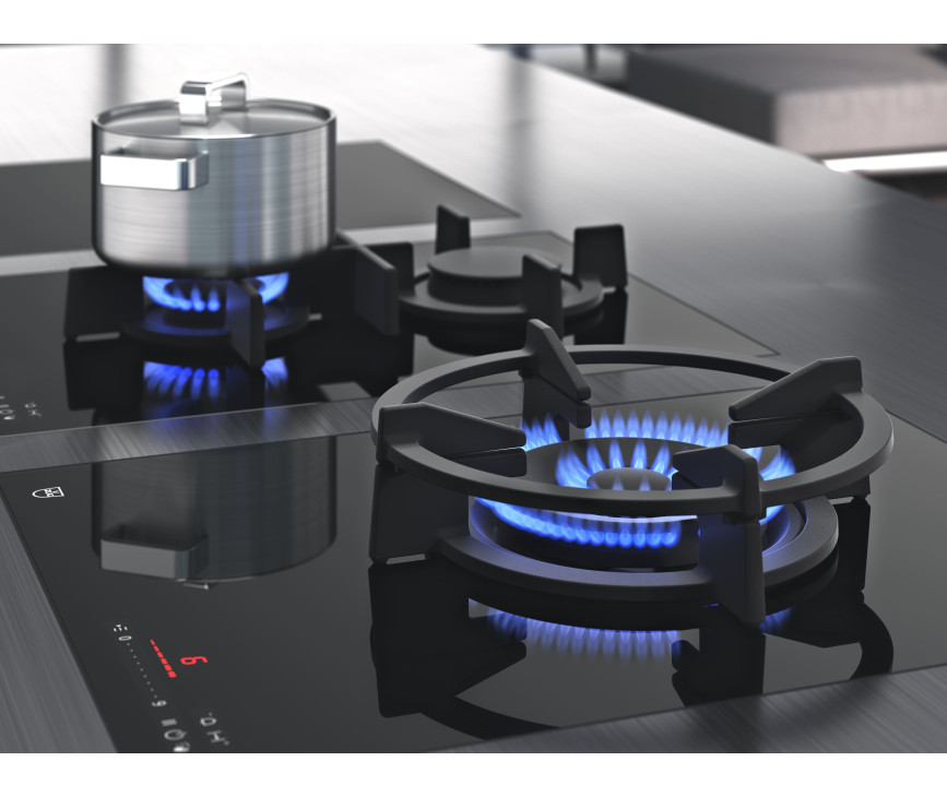V-Zug GAS421GSAZ inbouw 2-pits gas-op-glas kookplaat - domino