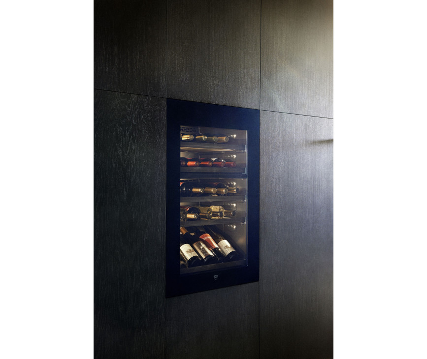 V-Zug Winecooler 90 SL inbouw wijnkoelkast - nis 88 cm - zwart glas linksdraaiend