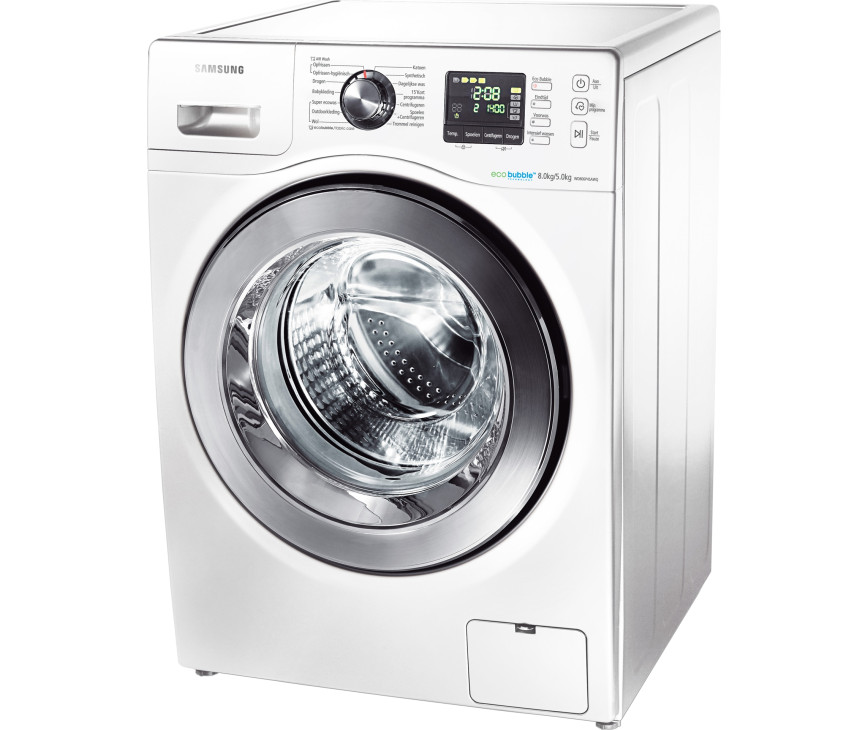 De SAMSUNG wasdroogcombinatie WD806P4SAWQ is voorzien van een 8 kg. grote trommel. 