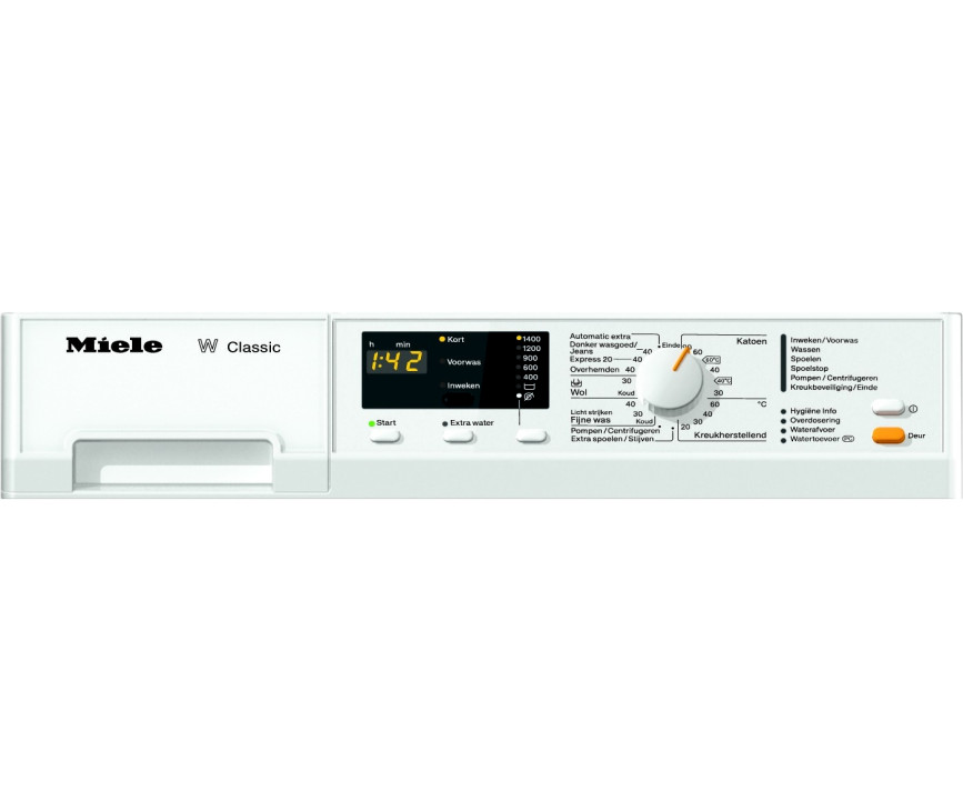 Bedieningspaneel van de Miele WDA 110 WCS wasmachine 