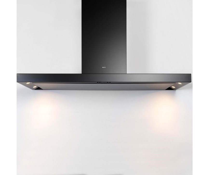 Novy 7612 wand afzuigkap - zwart - 120 cm. breed