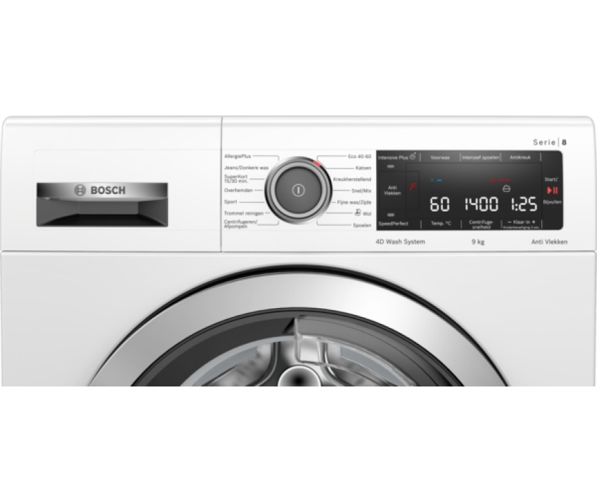 Bosch WAV28M00NL wasmachine met 1400 toeren en 9 kg.