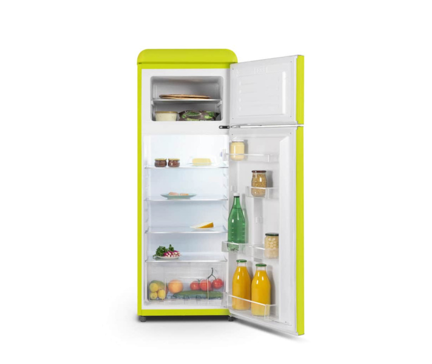 Schneider SCDD208VRIO retro jaren 50 koelkast - groen