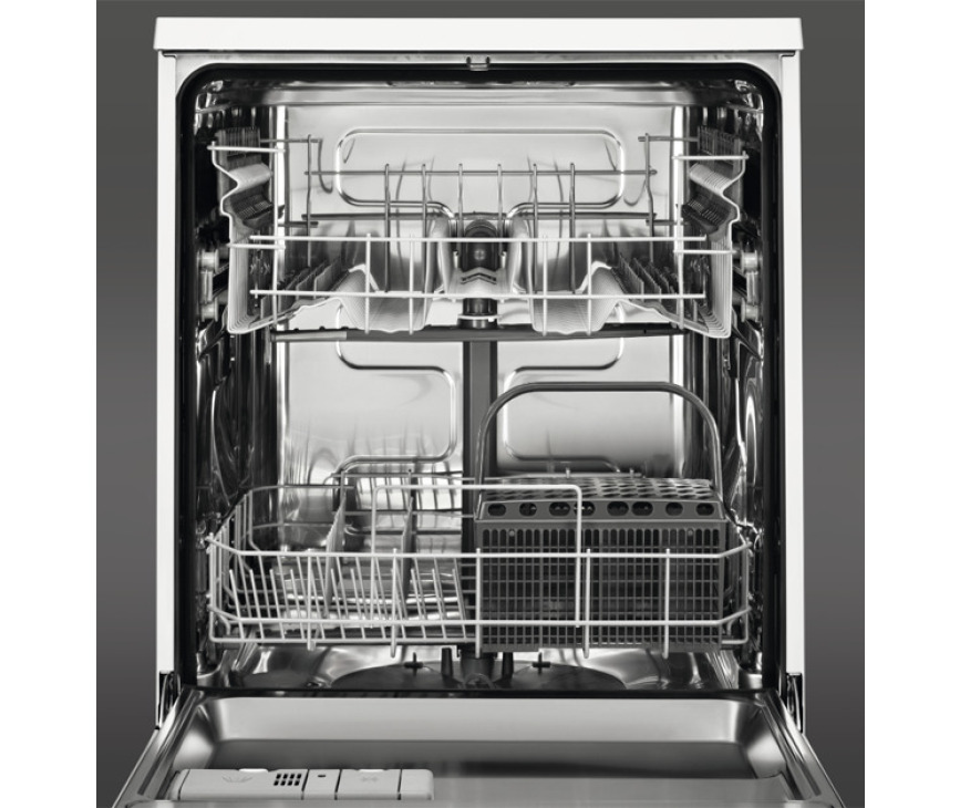Het interieur van de Aeg F56322W0 vaatwasser wit