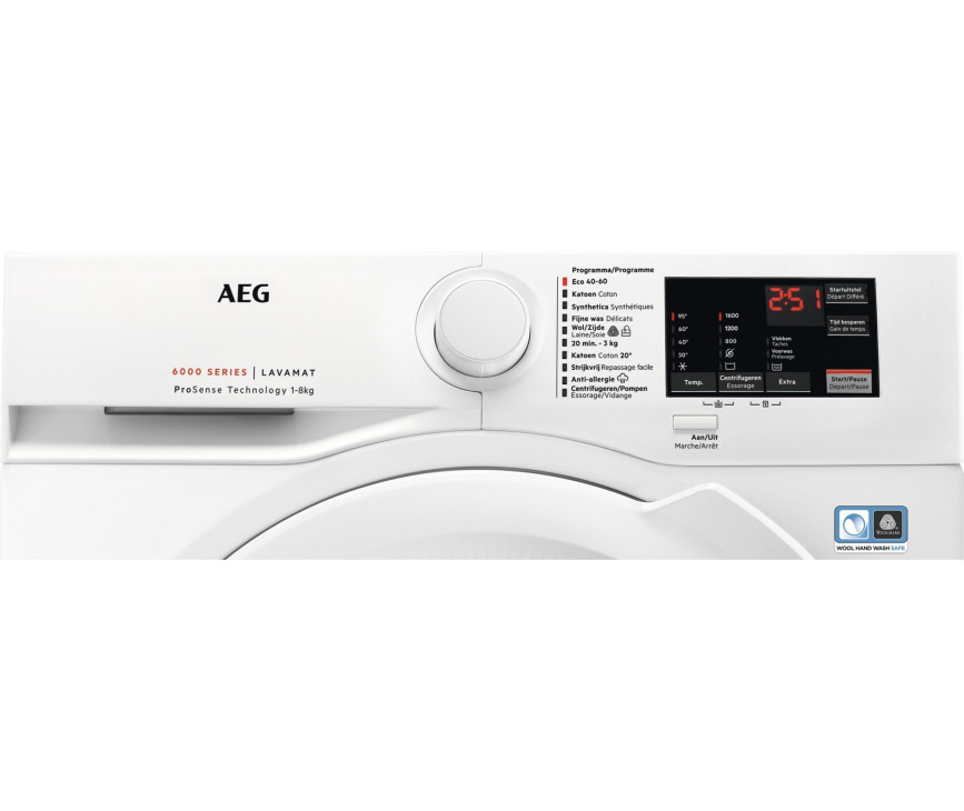 AEG LF628400 wasmachine met 1400 toeren, 8 kg. en energieklasse A