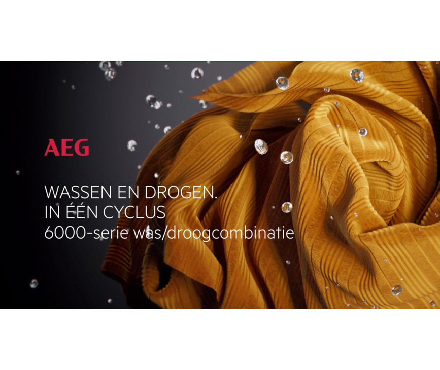 Aeg LWF62842 was/droogcombinatie met 8 kg. trommel en 1600 toeren