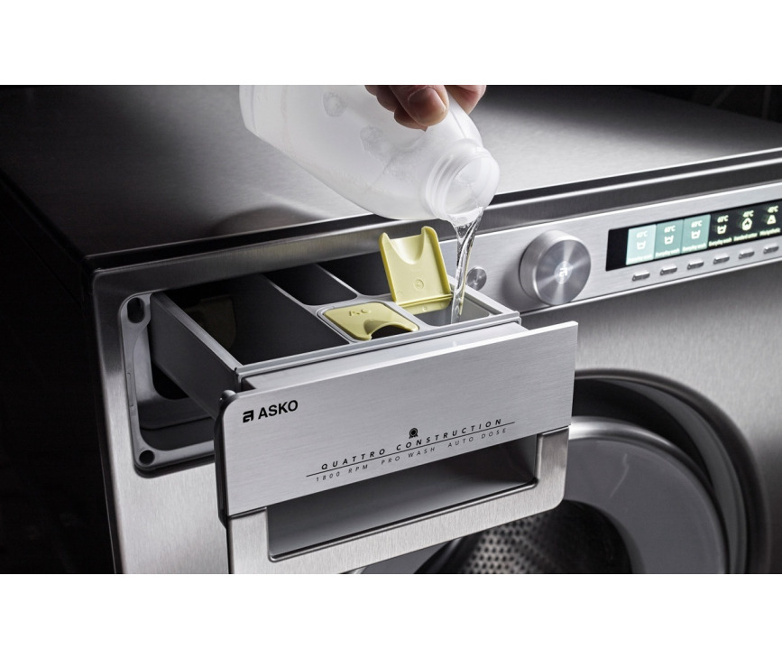 Door de Asko W4096R.W/3 wasmachine automatisch te laten doseren bespaart u zeep en dus geld
