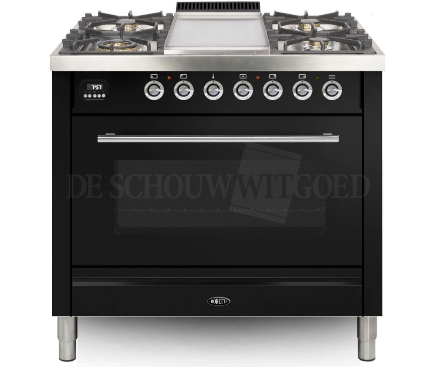 BORETTI fornuis gasoven zwart VFP93ZWG