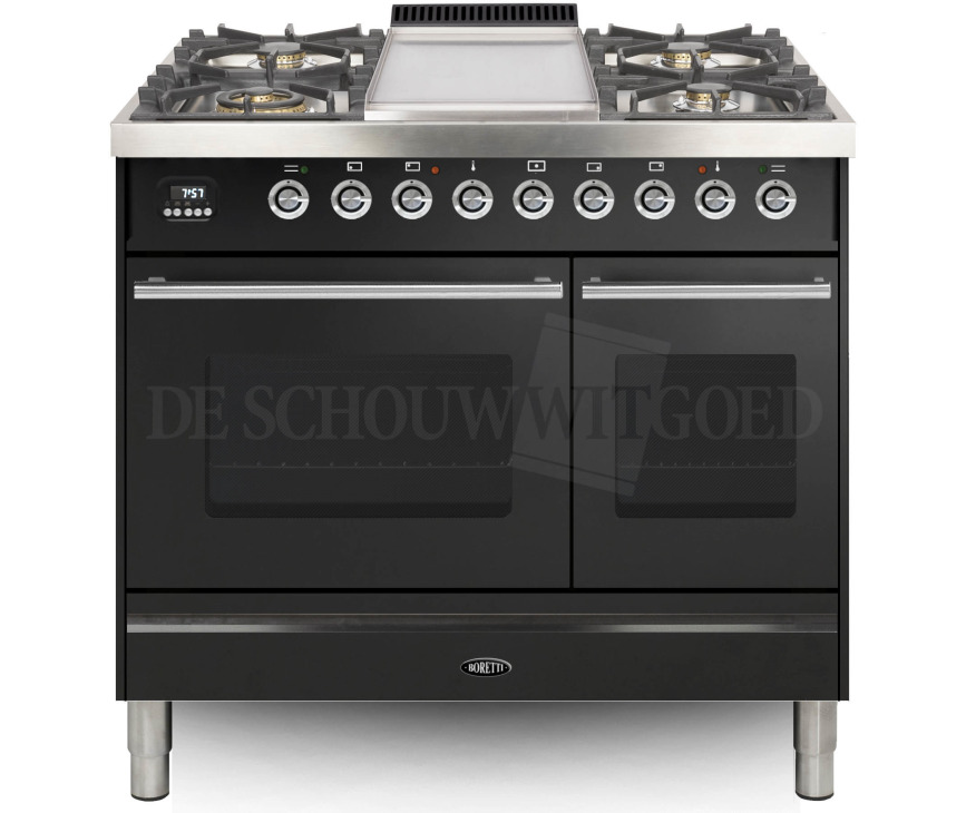 BORETTI fornuis gasoven antraciet VFP94ANG