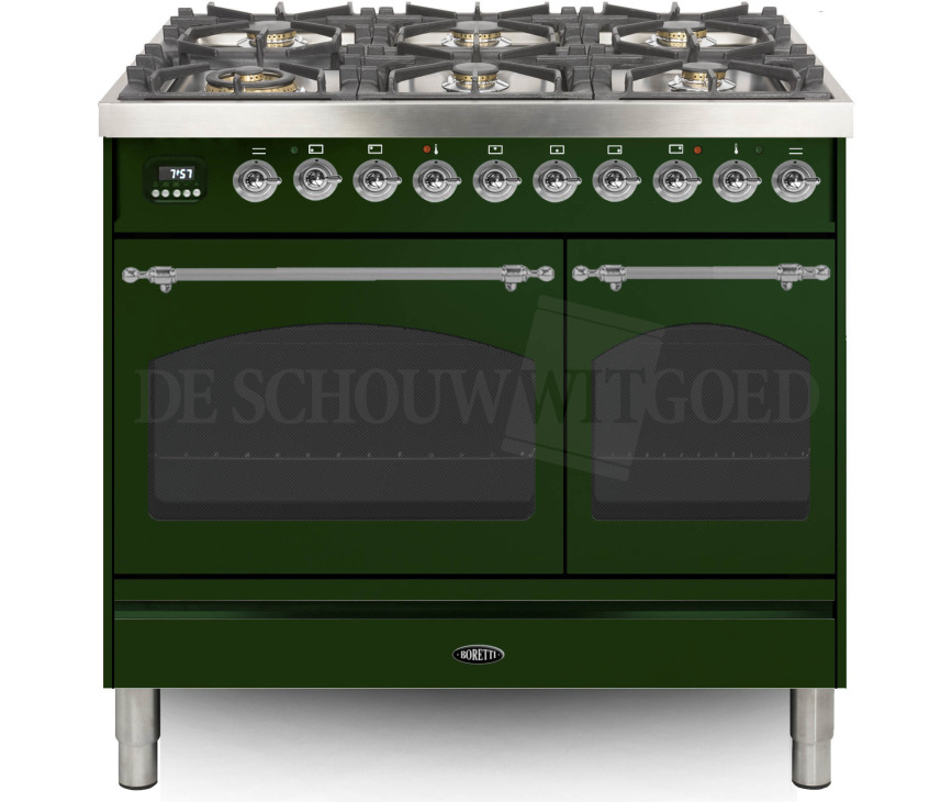BORETTI fornuis gasoven groen VPNR946GRG