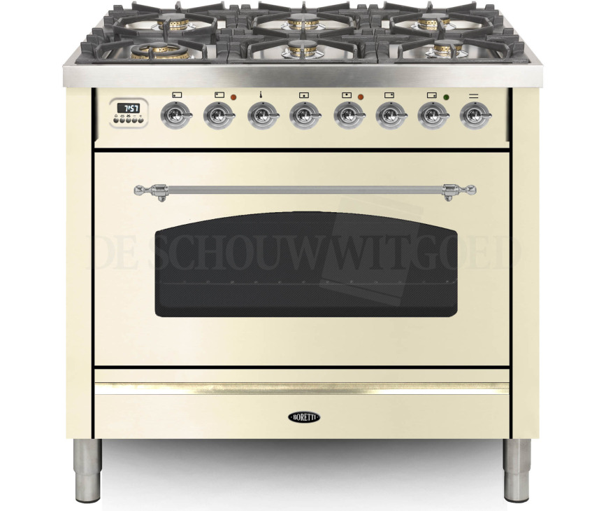 BORETTI fornuis gasoven oud-wit VPNR96OWG