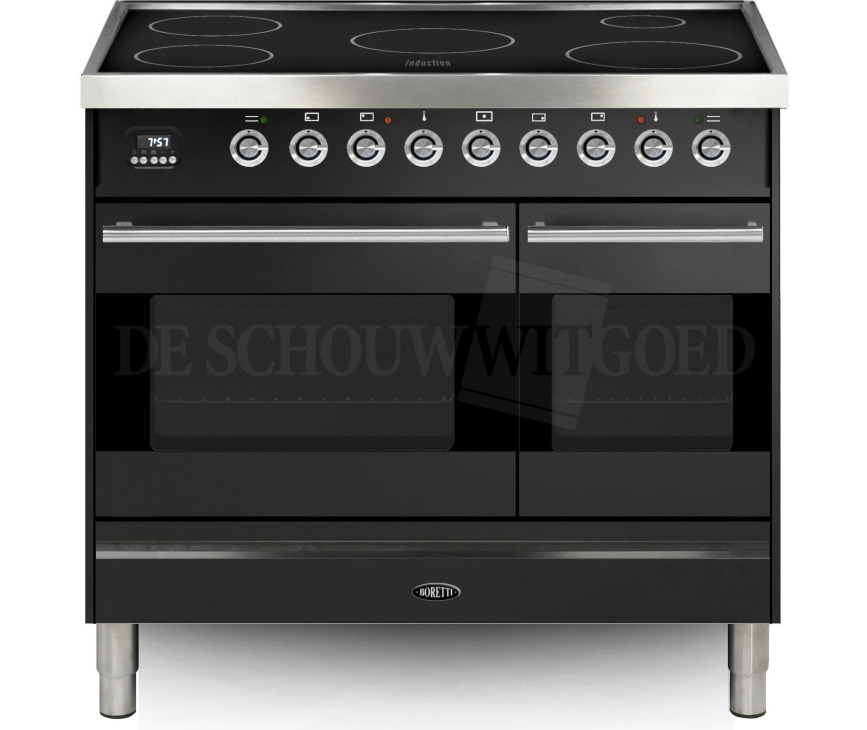 BORETTI fornuis inductie antraciet VPSI94AN