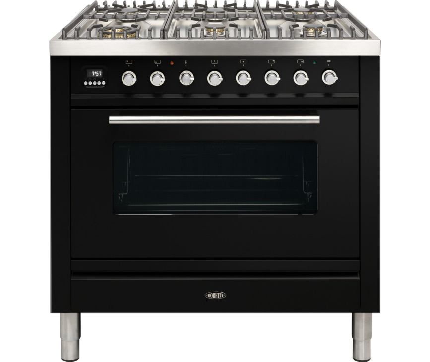 BORETTI fornuis gasoven zwart VT96ZWG