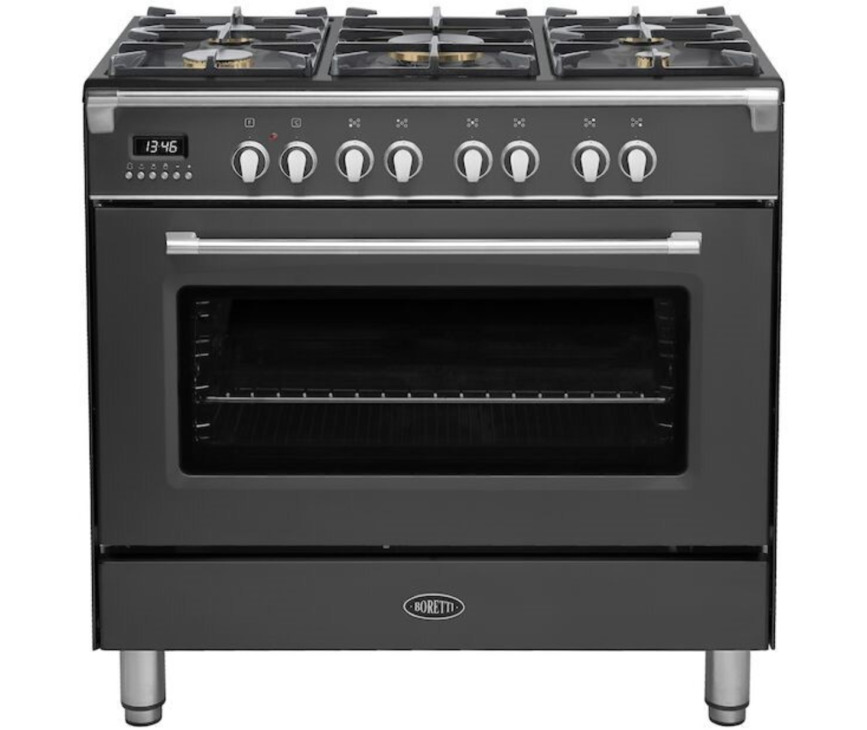 BORETTI fornuis gas antraciet CFBG901AN3