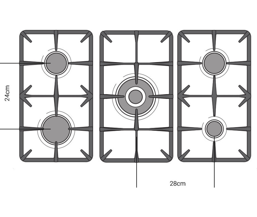 Boretti CFBG902AN2 antraciet gas fornuis - 90 cm. breed