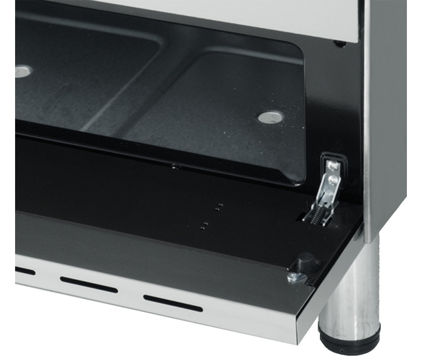 Foto van de opbergruimte onder de ovens van de Boretti CFBG902IX3