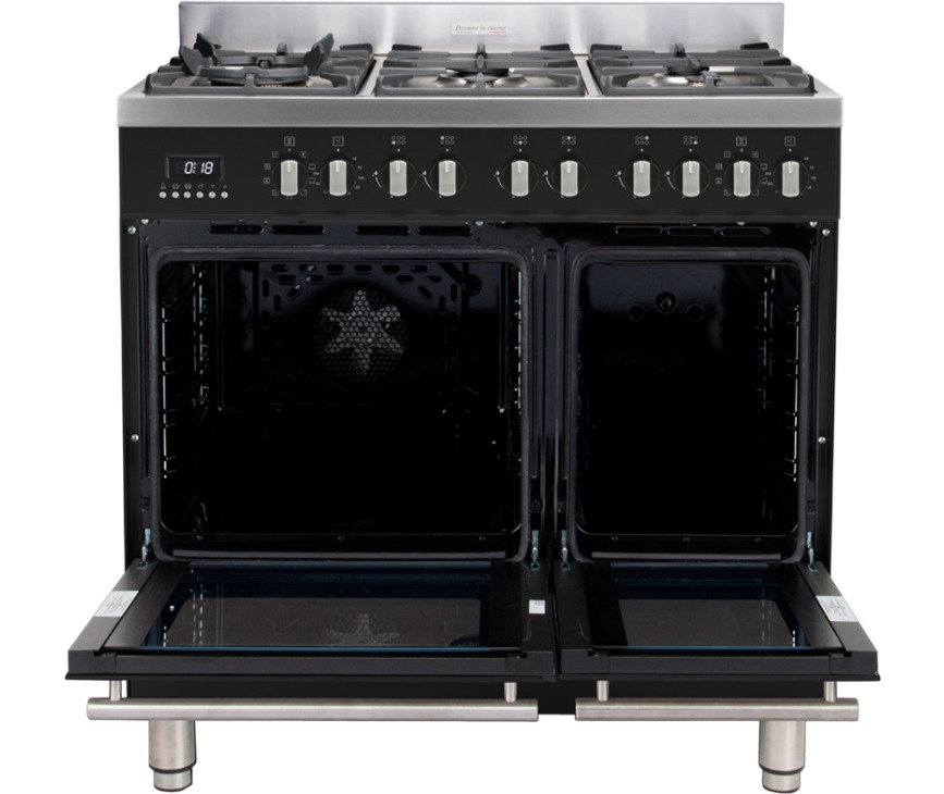 De beide ovens van de Boretti MFBG902ZW/2 hebben een eigen functie en zijn tegelijker te gebruiken