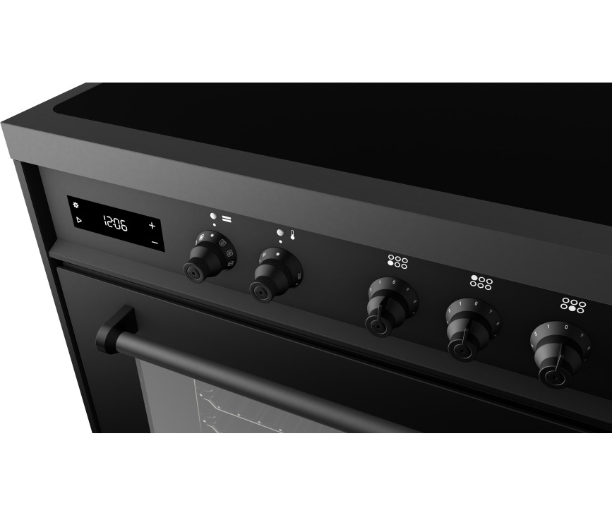 Boretti MLI95XMAT inductie fornuis met 5 inductie zones - antraciet